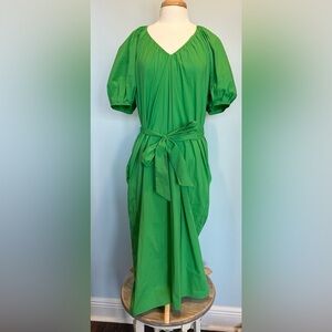 Alex Marie Brr Collection Everly V Neck Puff Sleeve MIDI Dress Size Large NWT